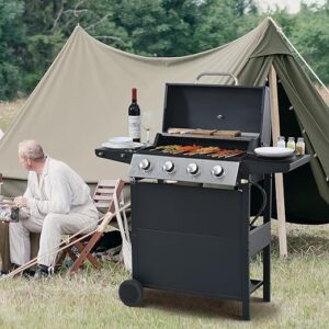 Four-head gas grill